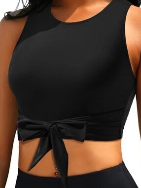 Black Tie-Front Women’s 2pc Bikini Set